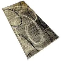 Photo of Grey Abstract Power Loom Stain Resistant Area Rug
