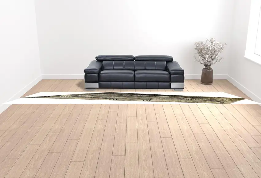 Grey Abstract Power Loom Stain Resistant Area Rug Photo 2