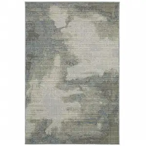 Photo of Grey Abstract Stain Resistant Indoor Outdoor Area Rug