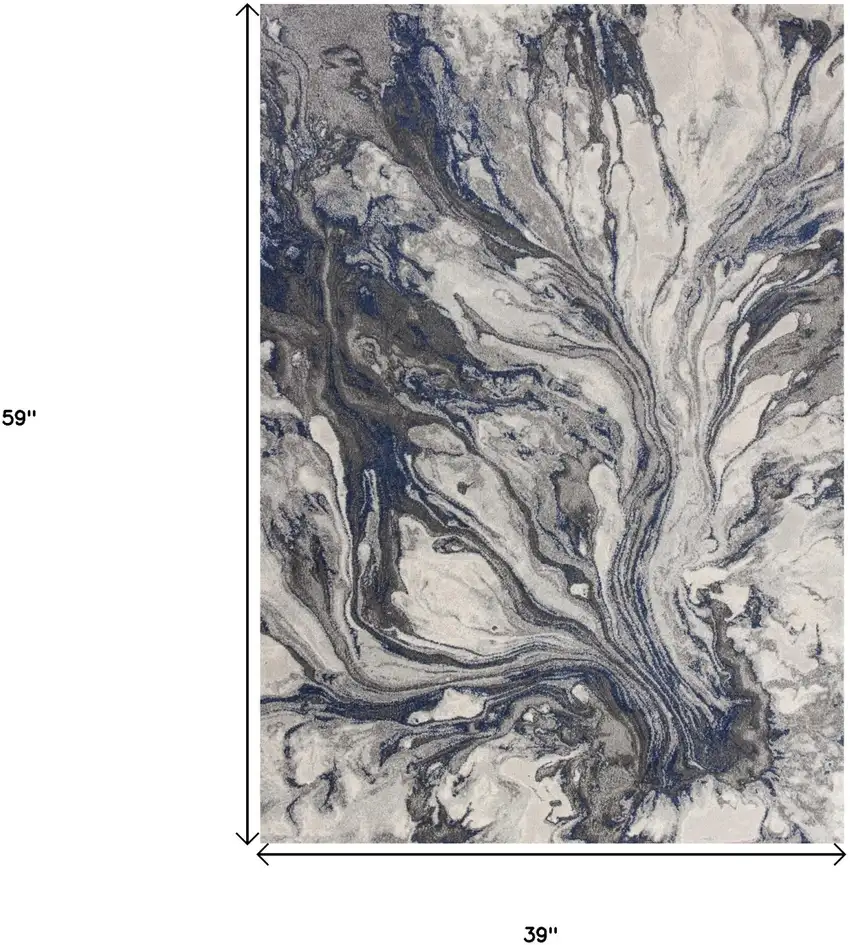 Grey Abstract Watercolors Area Rug Photo 3