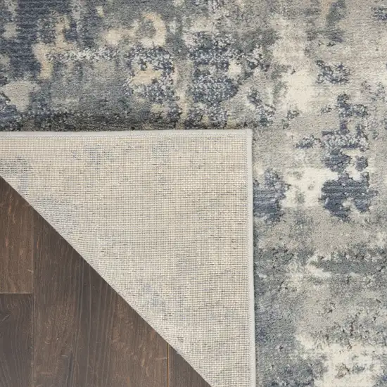 Grey And Beige Abstract Power Loom Non Skid Area Rug Photo 9