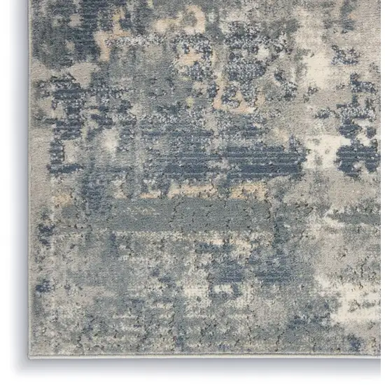 2' X 8' Grey And Beige Abstract Power Loom Non Skid Runner Rug Photo 8