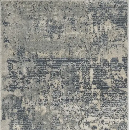 Grey And Beige Abstract Power Loom Non Skid Runner Rug Photo 4