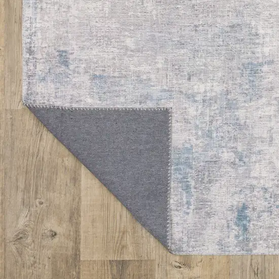 Grey And Blue Abstract Power Loom Stain Resistant Area Rug Photo 8