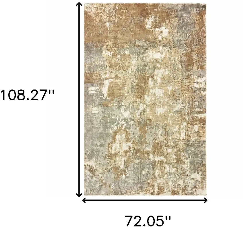 Grey And Brown Abstract Hand Loomed Stain Resistant Area Rug Photo 7