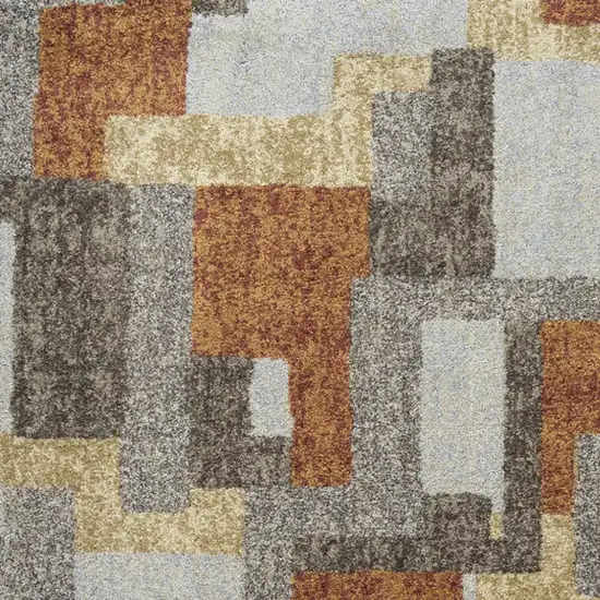 Grey And Brown Geometric Area Rug Photo 5