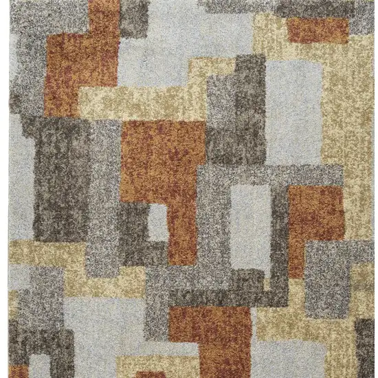 Grey And Brown Geometric Area Rug Photo 4
