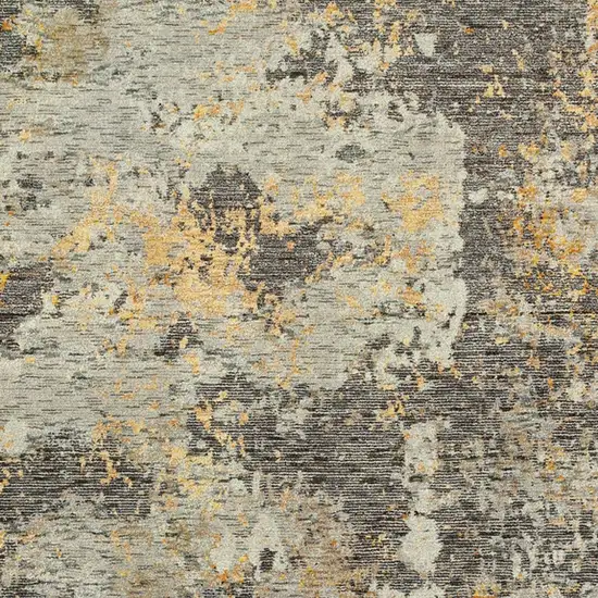 Gray and Ivory Abstract Power Loom Area Rug Photo 4