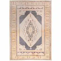 Photo of Grey And Gold Oriental Power Loom Stain Resistant Area Rug