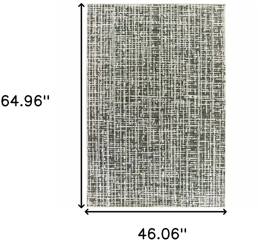 Grey And Ivory Abstract Power Loom Stain Resistant Area Rug Photo 7