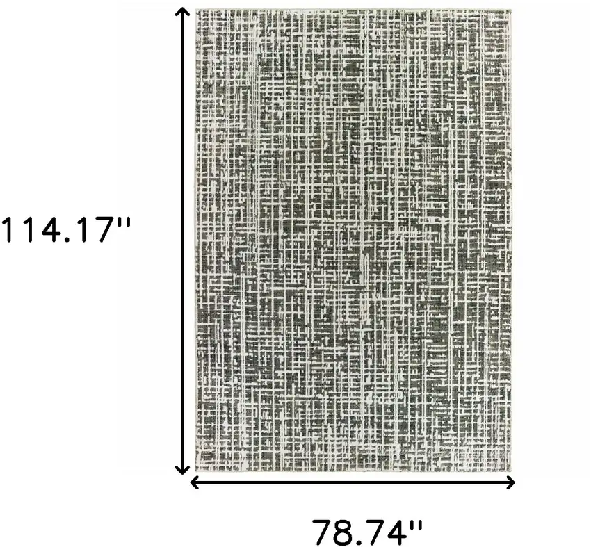 Grey And Ivory Abstract Power Loom Stain Resistant Area Rug Photo 7