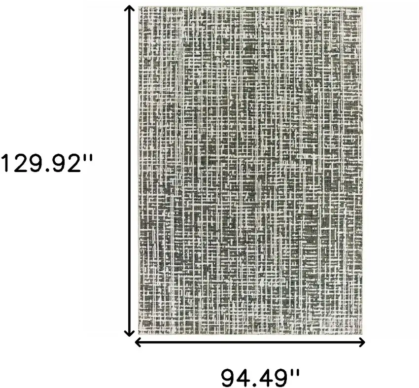 Grey And Ivory Abstract Power Loom Stain Resistant Area Rug Photo 7