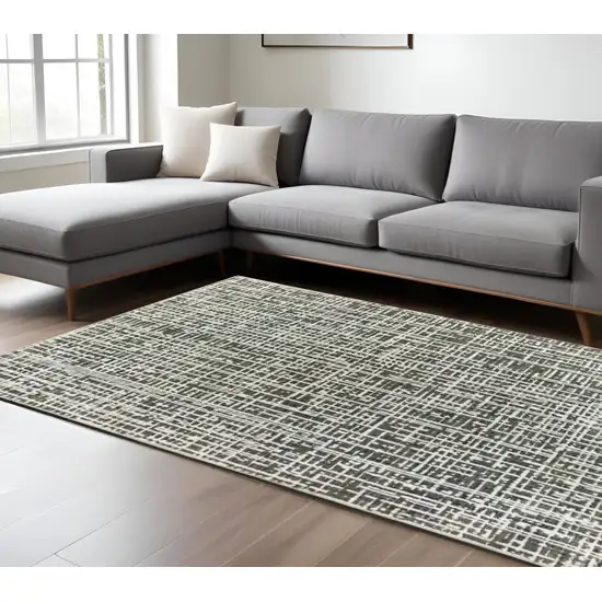 Gray And Ivory Abstract Area Rug Photo 1