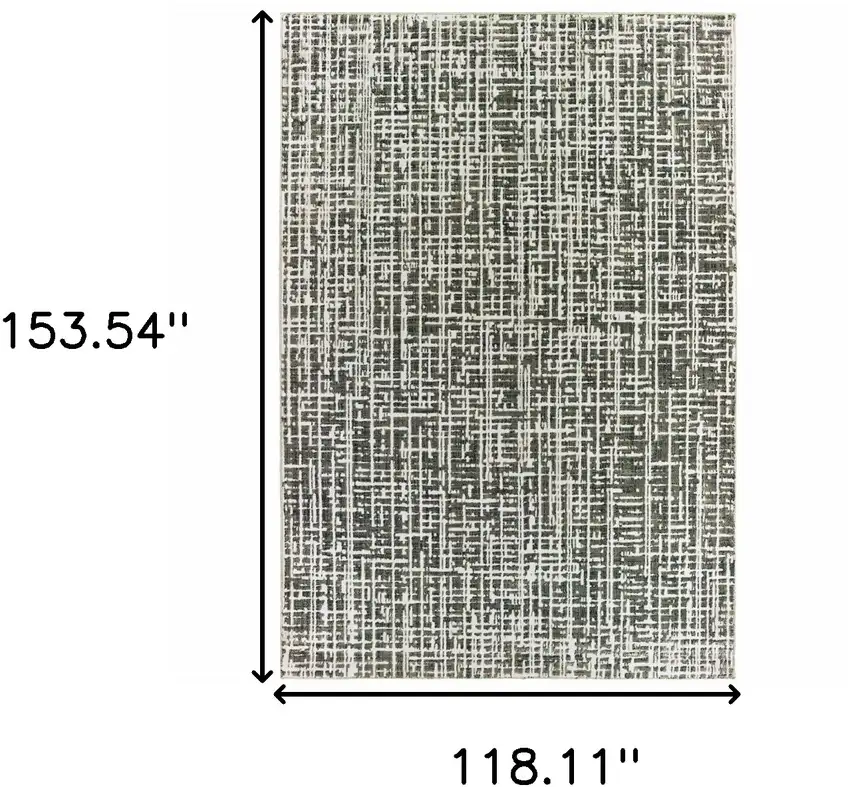 Grey And Ivory Abstract Power Loom Stain Resistant Area Rug Photo 7
