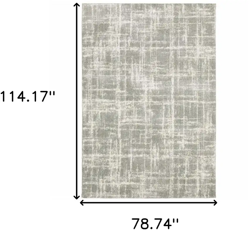 Grey And Ivory Abstract Shag Power Loom Stain Resistant Area Rug Photo 10