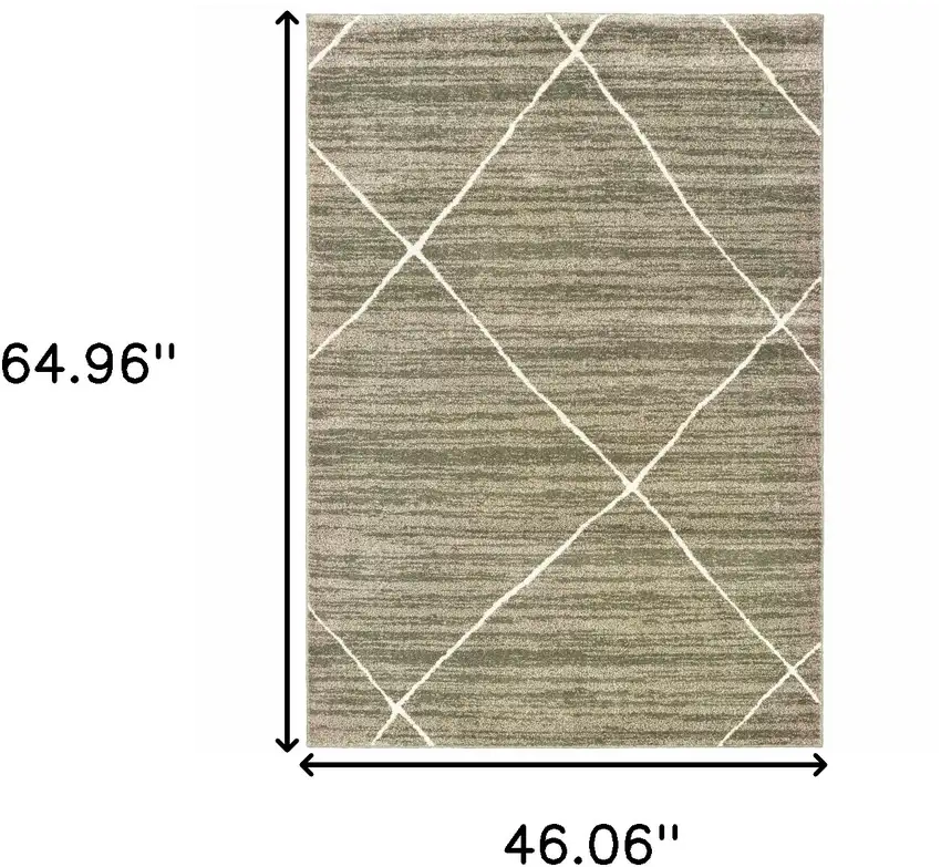 Grey And Ivory Geometric Power Loom Stain Resistant Area Rug Photo 8