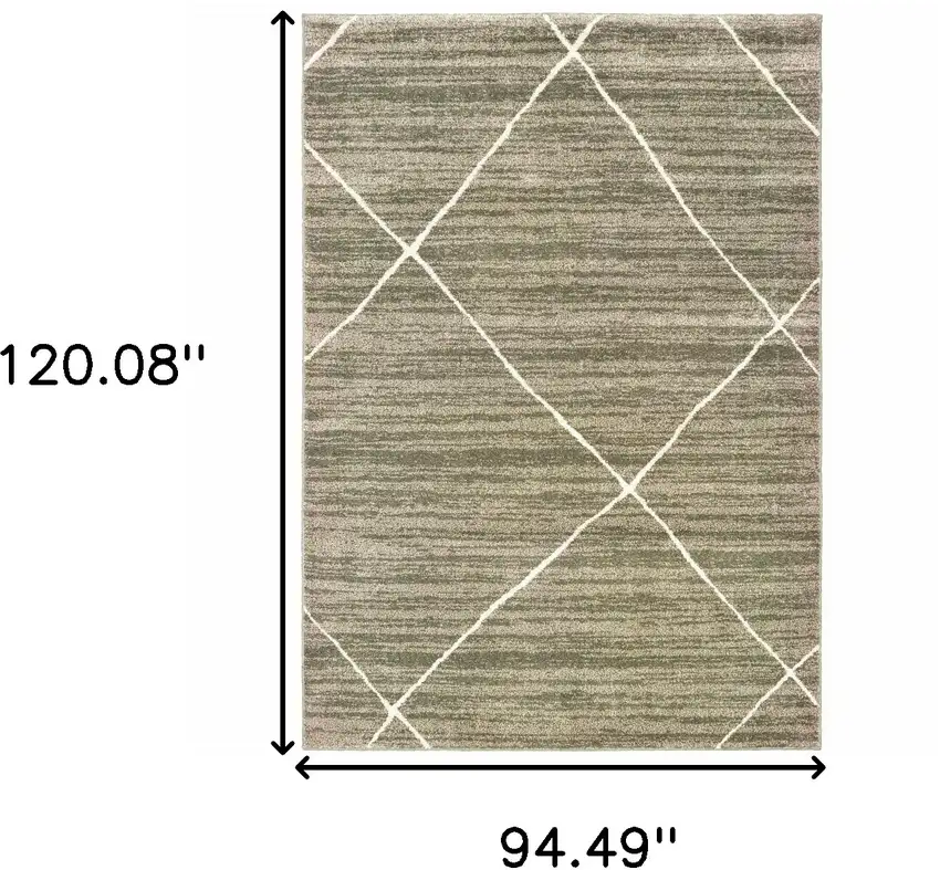 Grey And Ivory Geometric Power Loom Stain Resistant Area Rug Photo 8