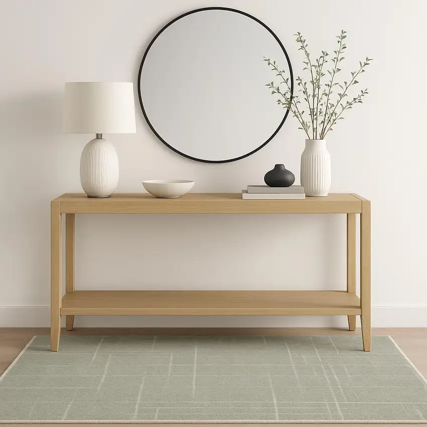 Grey And Ivory Geometric Shag Power Loom Stain Resistant Area Rug Photo 1