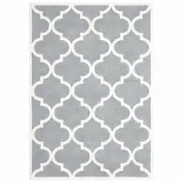 Photo of Grey And Ivory Geometric Shag Power Loom Stain Resistant Area Rug