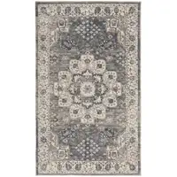 Photo of Grey And Ivory Oriental Power Loom Non Skid Area Rug
