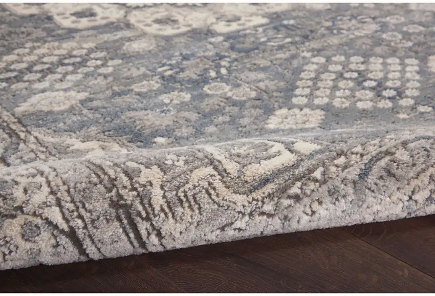 Grey And Ivory Oriental Power Loom Non Skid Area Rug Photo 4