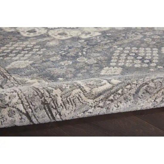 Grey And Ivory Oriental Power Loom Non Skid Area Rug Photo 9