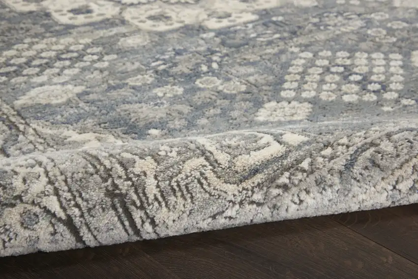 Grey And Ivory Oriental Power Loom Non Skid Area Rug Photo 9