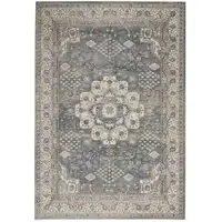 Photo of Grey And Ivory Oriental Power Loom Non Skid Area Rug
