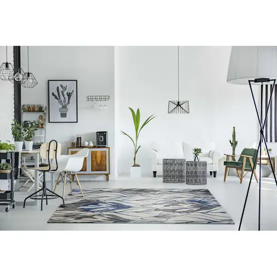 Grey And Navy Area Rug Photo 3