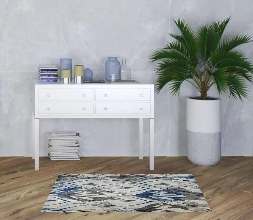 Grey And Navy Area Rug Photo 2