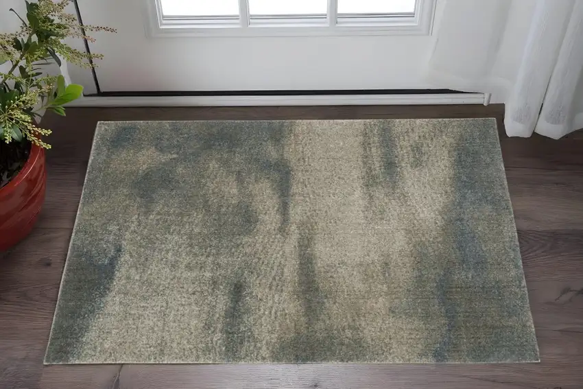 Gray Abstract Power Loom Area Rug Photo 1