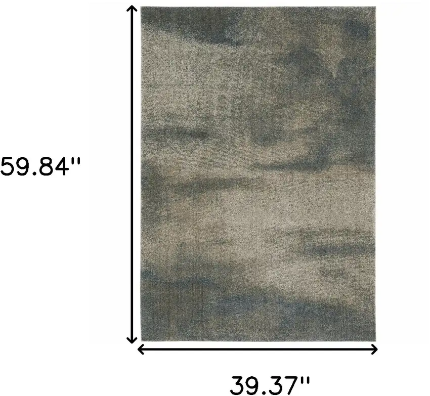 Gray Abstract Power Loom Area Rug Photo 3