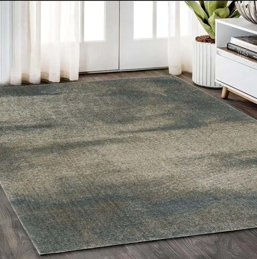 Gray Abstract Power Loom Area Rug Photo 1