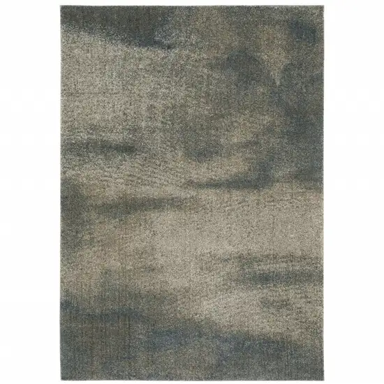 Beige And Blue Abstract Distressed Area Rug Photo 2
