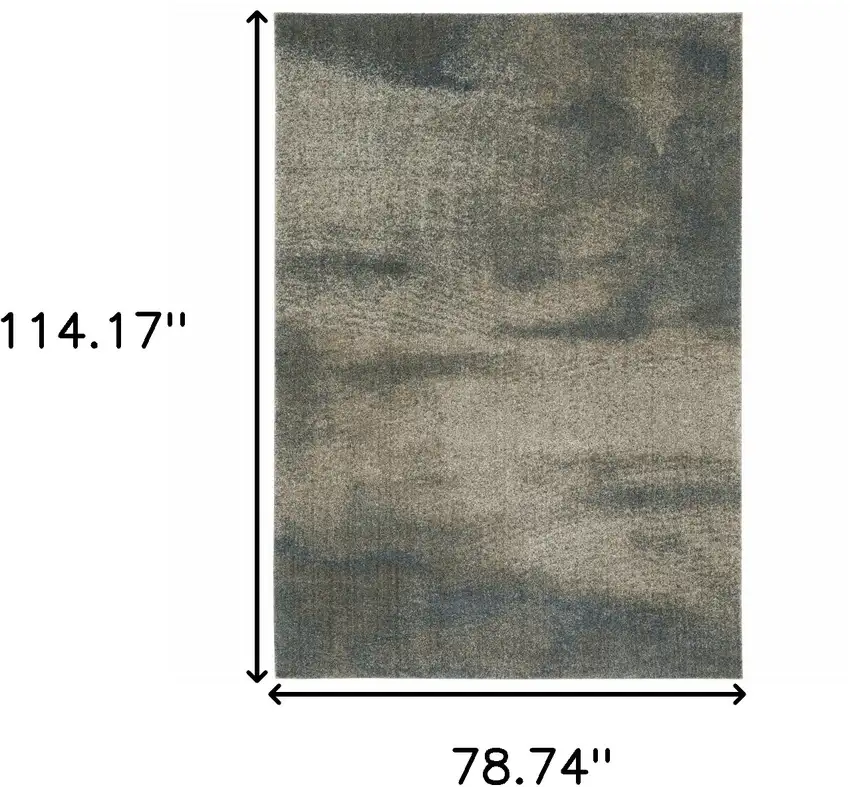 Gray Abstract Power Loom Area Rug Photo 3