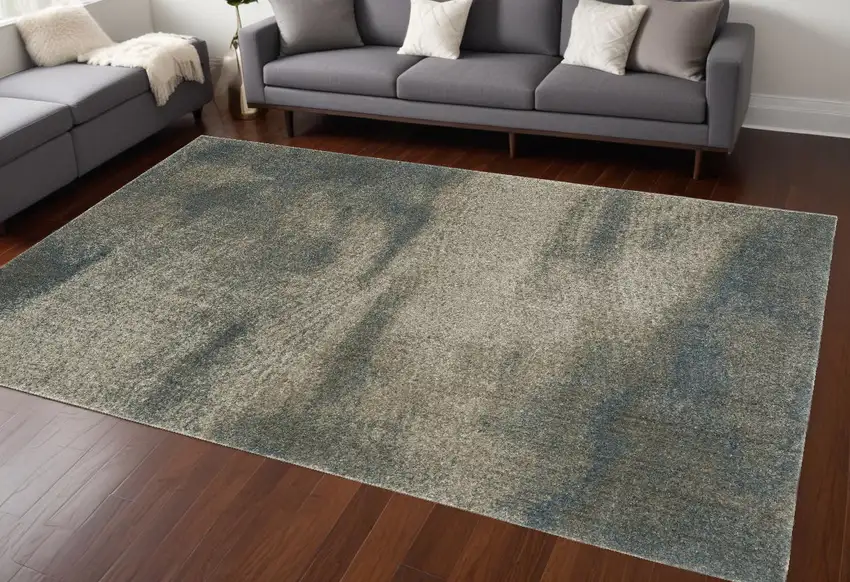 Gray Abstract Power Loom Area Rug Photo 1