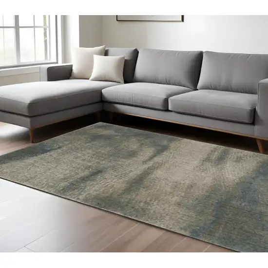 Gray Abstract Power Loom Area Rug Photo 1