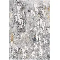 Photo of Grey And White Abstract Power Loom Stain Resistant Area Rug