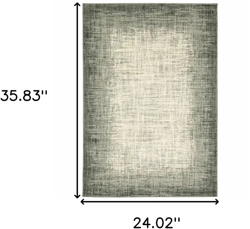 Grey Beige And Blue Power Loom Stain Resistant Area Rug Photo 10
