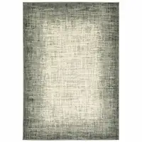 Photo of Grey Beige And Blue Power Loom Stain Resistant Area Rug