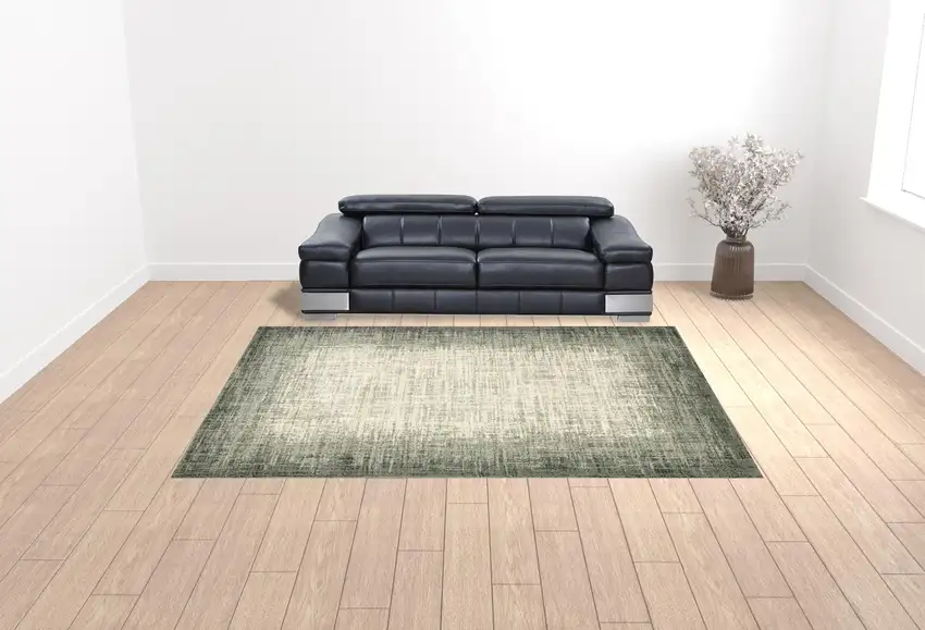 Grey Beige And Blue Power Loom Stain Resistant Area Rug Photo 2