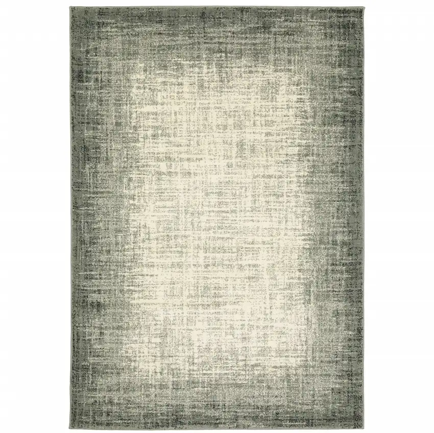 Grey Beige And Blue Power Loom Stain Resistant Area Rug Photo 1