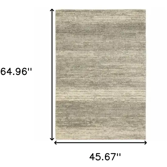3' X 5' Grey Beige And Tan Abstract Power Loom Stain Resistant Area Rug Photo 3