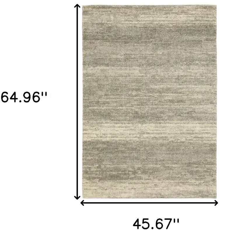 3' X 5' Grey Beige And Tan Abstract Power Loom Stain Resistant Area Rug Photo 3