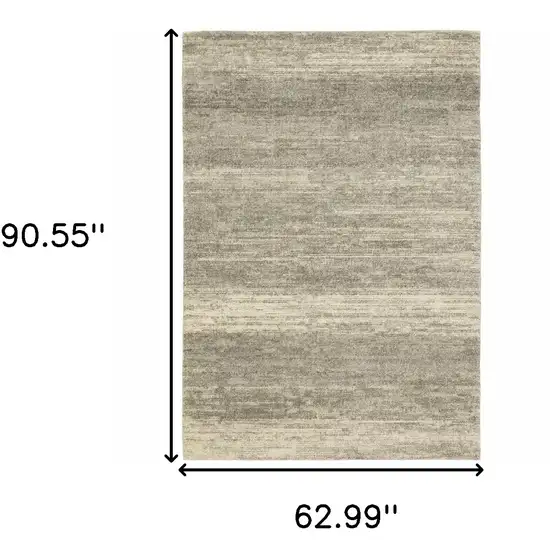 Grey Beige And Tan Abstract Power Loom Stain Resistant Area Rug Photo 3