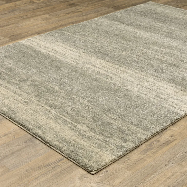 Grey Beige And Tan Abstract Power Loom Stain Resistant Area Rug Photo 5