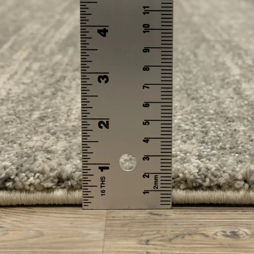 Grey Beige And Tan Abstract Power Loom Stain Resistant Area Rug Photo 9
