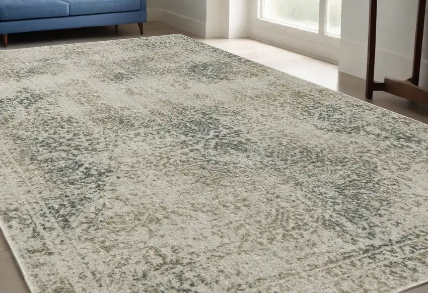 Gray Oriental Power Loom Area Rug Photo 1