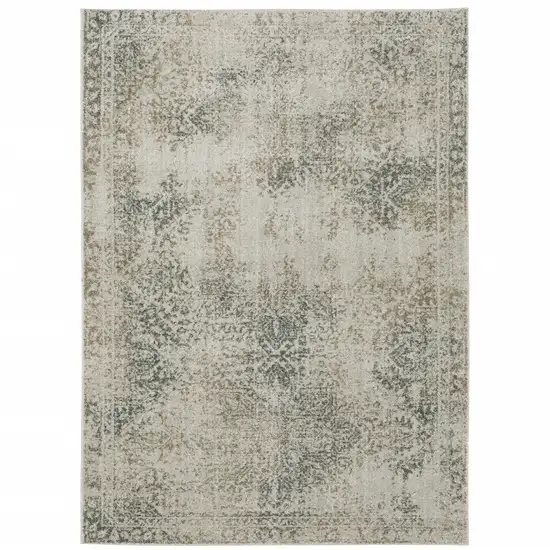 Gray Oriental Power Loom Area Rug Photo 2