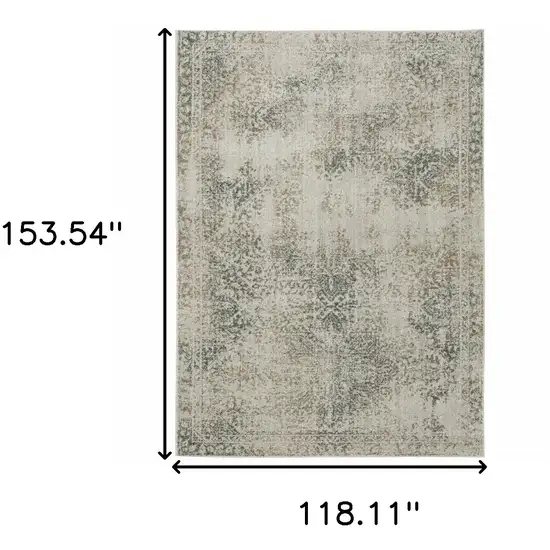 Gray Oriental Power Loom Area Rug Photo 3